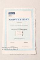 Certyfikat na papierze czerpanym