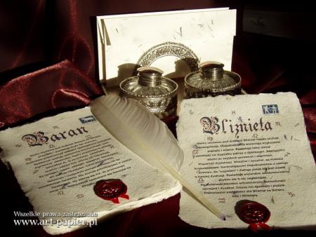 Opisy znaków zodiaku -  Druki ozdobne na papierze czerpanym